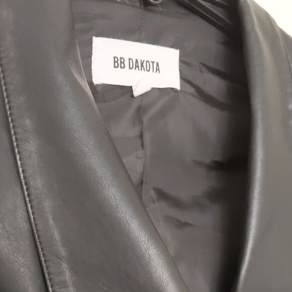 Women's BB Dakota Vegan Leather Jacket Black, Size XS - Picture 3 of 8
